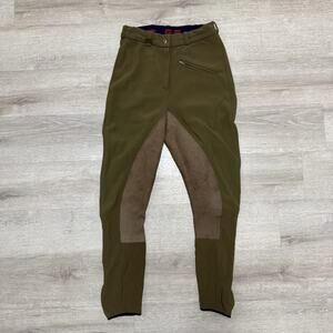 Made In Germany Green Full Seat Riding Pants Breeches Womens Size 24 Regular